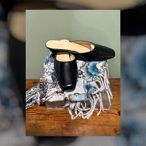 Chadwick’s Black Slip-On Mules Women’s Size 9.5M Faux Leather Shoes